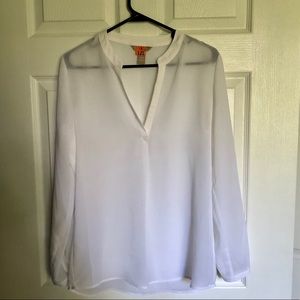 Banana Republic White Flowing 3/4 Blouse S